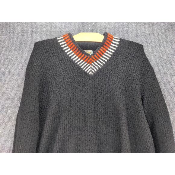 Vintage Orlon Campus Luxury Line Knit Acrylic Sweater SZ XL Gray Striped - Picture 6 of 10